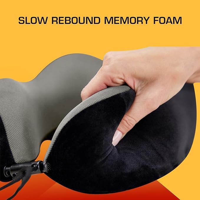 Memory Foam Neck Travel Pillow Support Pillow | Luxury Compact & Lightweight | Quick Pack For Camping