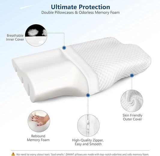 Carib Palm Memory Foam Pillows, Pain Relief Sleeping